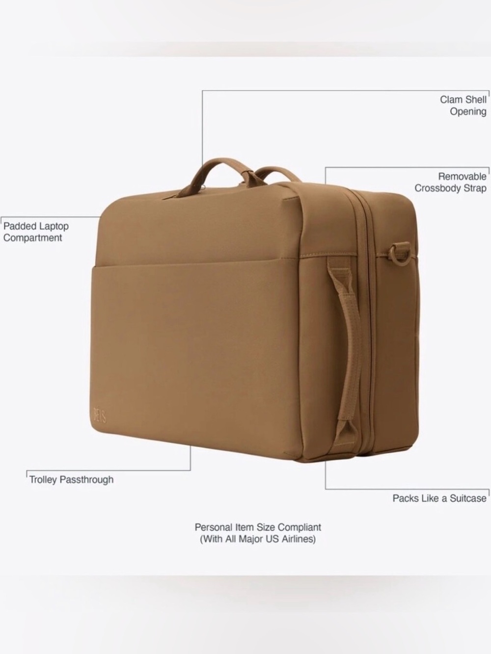 BEIS The Ultimate Travel Duffle (Camel)
